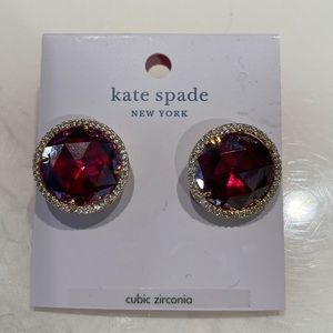 Fuschia colored large crystal earrings “She Has Spark”